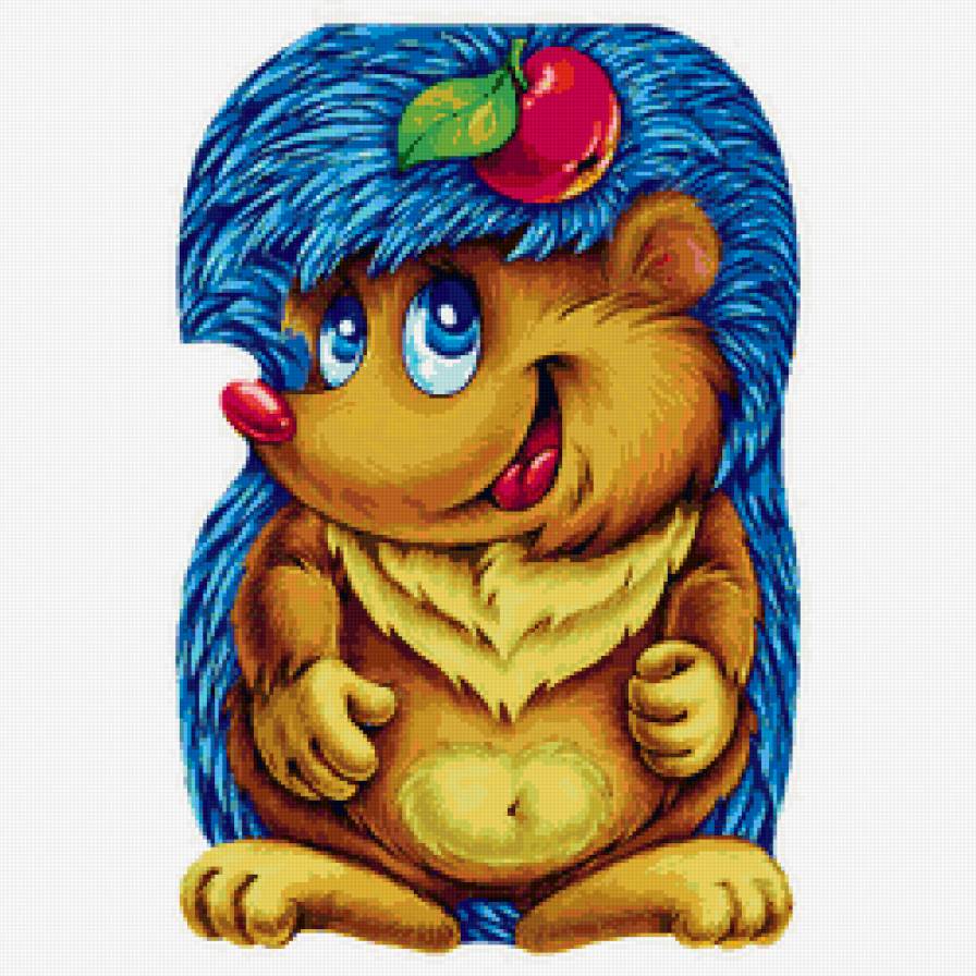 Ежик - открытка, животные, мультяшки - предпросмотр