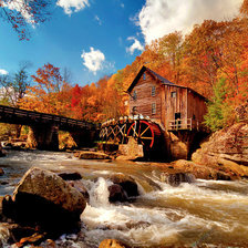 Схема вышивки «Серия "Осень" Мельница»