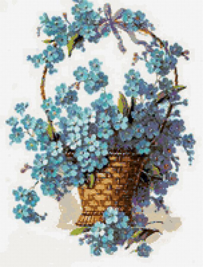 корзинка с цветами - предпросмотр