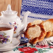 Схема вышивки «Чаепитие с плюшками»