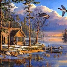 Схема вышивки «Весенний пейзаж»