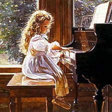 Схема вышивки «маленькая пианистка»