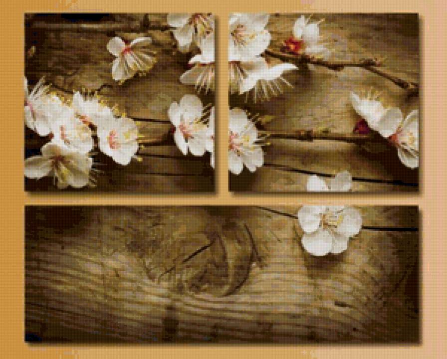 вишневый цвет - модульная картина - предпросмотр