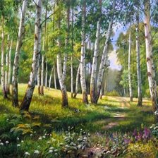 Схема вышивки «Березовая роща»