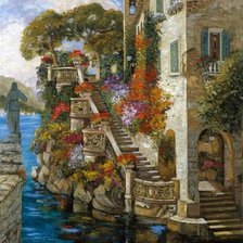 Схема вышивки «Дом у воды»