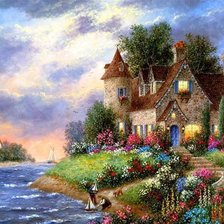 Схема вышивки «Сказочный домик»