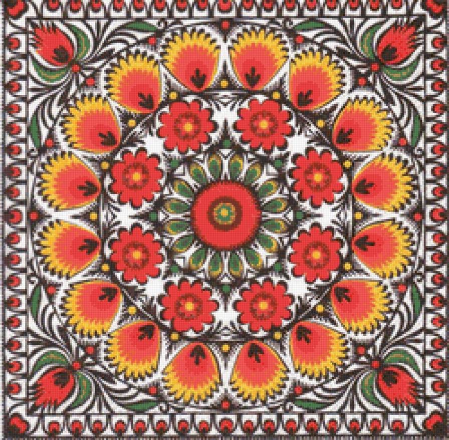 Подушка - орнамент, живопись, подушка - предпросмотр