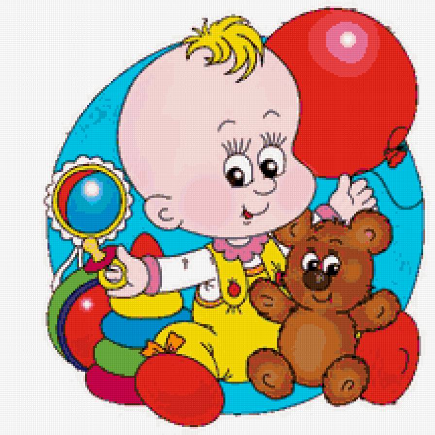 Малыш с игрушками - детям, ребенок, малыш, игрушки, детская - предпросмотр