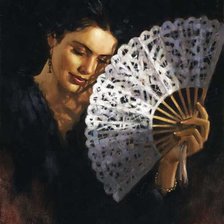 Схема вышивки «Девушка с веером»