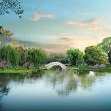 Схема вышивки «Китайский пейзаж»