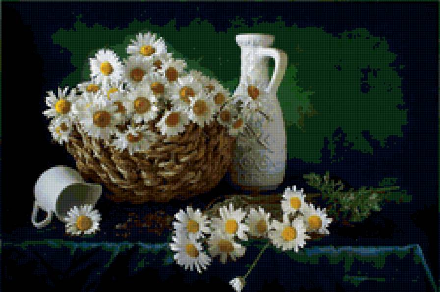 натюрморт - цветы, ромашки, натюрморт - предпросмотр