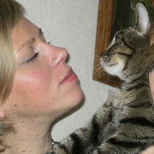 Схема вышивки «дама с кошкой»