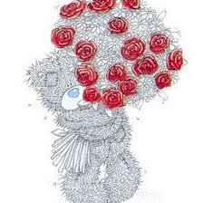 Тедди с букетом