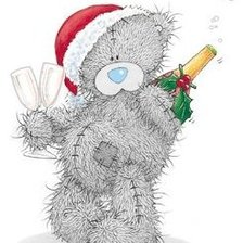 Схема вышивки «Тедди с шампанским»