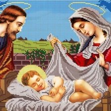 Схема вышивки «Иисус в колыбели»