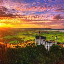 Схема вышивки «Замок при закате»