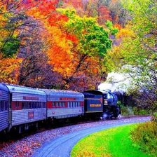 Схема вышивки «Поезд в лесу»