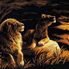 Схема вышивки «тигры»