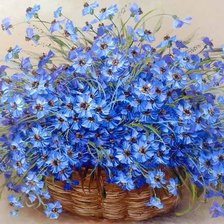 Схема вышивки «голубые цветы»