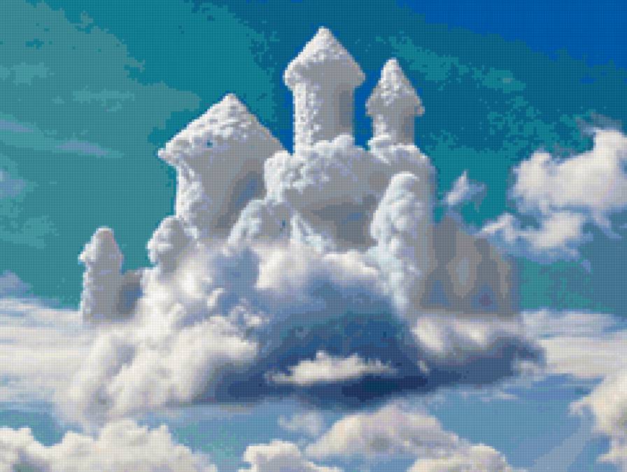 замок из облаков - небо, облака, замки, замок фэнтази - предпросмотр