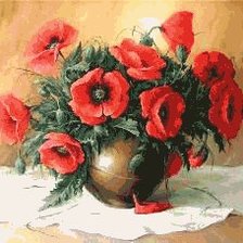 Схема вышивки «маки»