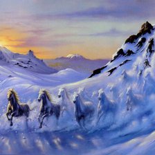 Схема вышивки «Лошади»