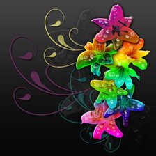 Схема вышивки «радужные цветы»