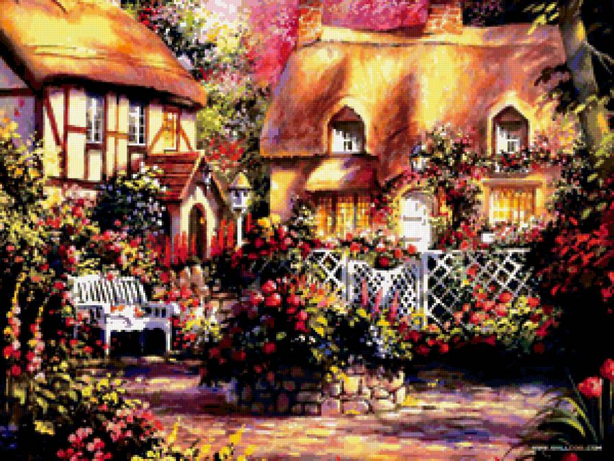 Сказочные домики - домики, живопись - предпросмотр