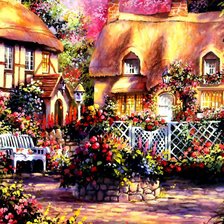 Схема вышивки «Сказочные домики»