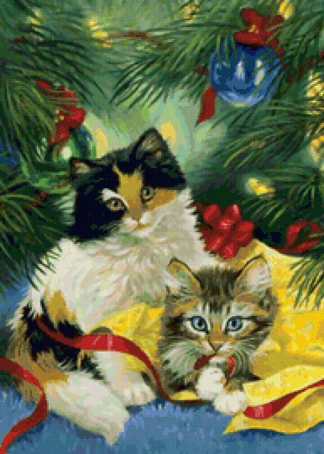№143860 - зима, новый год, кот - предпросмотр