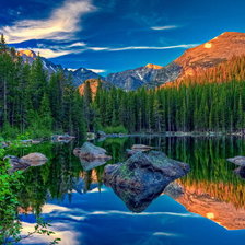 Схема вышивки «лесное озеро»