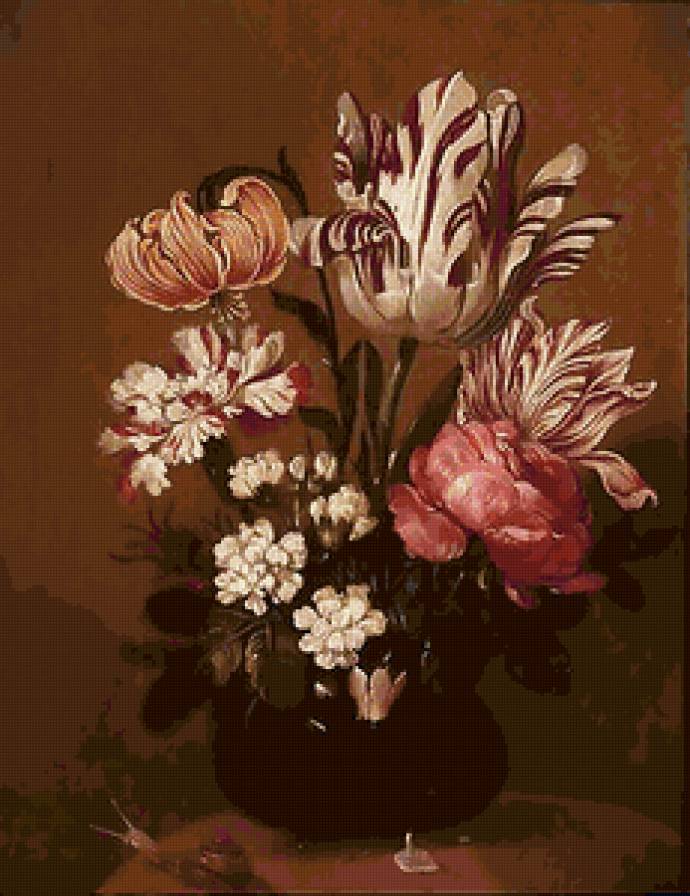 цветочная композиция - цветы, букет, картина - предпросмотр