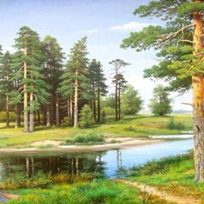 Схема вышивки «Пейзаж, лес»