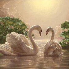 Схема вышивки «Лебеди»