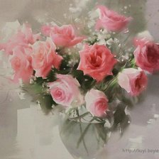 Схема вышивки «цветы в вазе»