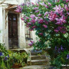 Схема вышивки «Сирень цветет»