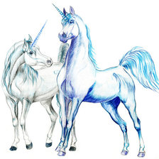 Схема вышивки «пара единорогов»