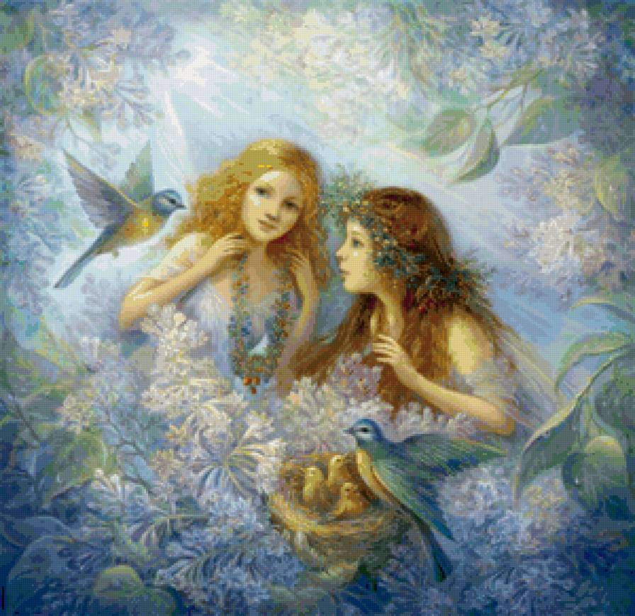 Серия "Ангелы" - девушки, ангелы, птицы - предпросмотр