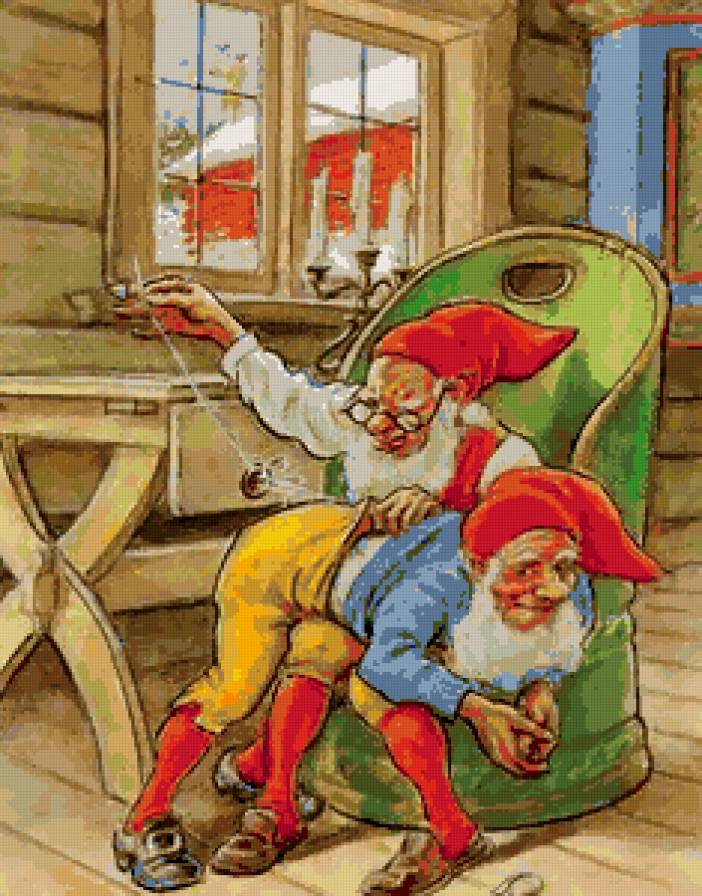 Старые открытки - гномы - предпросмотр