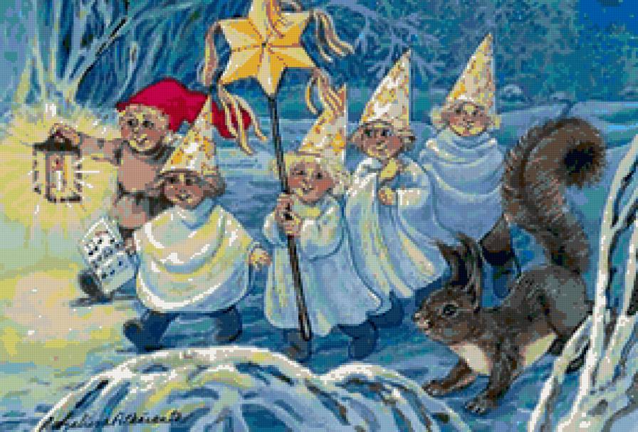 Старые открытки - гномы - предпросмотр