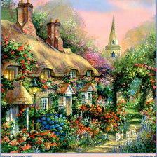 Схема вышивки «Сказочные домики»