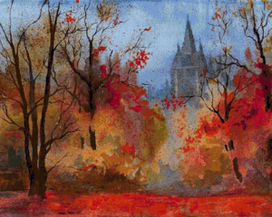 Среди осенних кленов - осень, деревья - предпросмотр