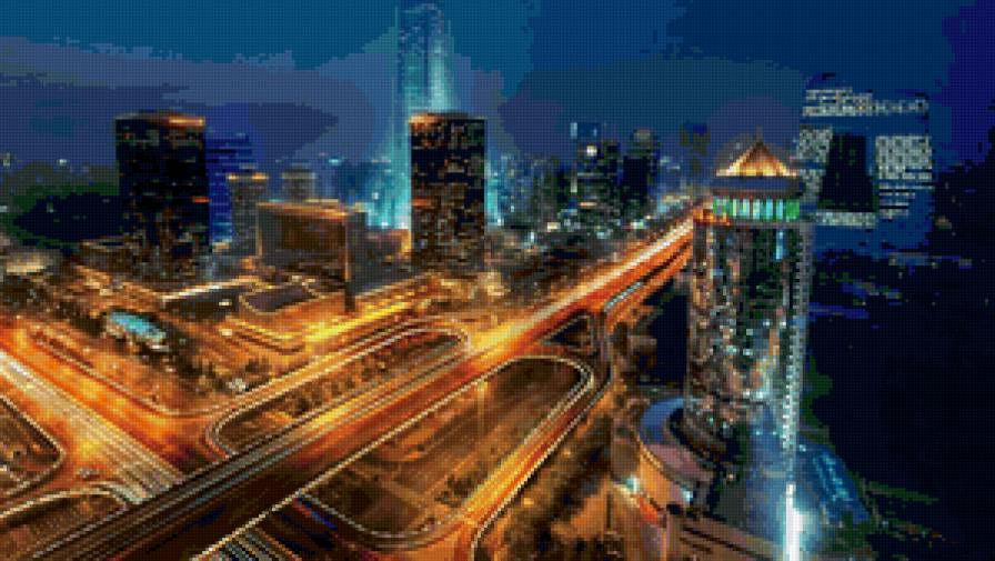 ночной мегаполис - города - предпросмотр