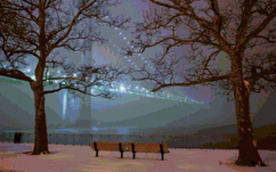 Тайное место - ночь, зима, сон, город, тайна, мост - предпросмотр