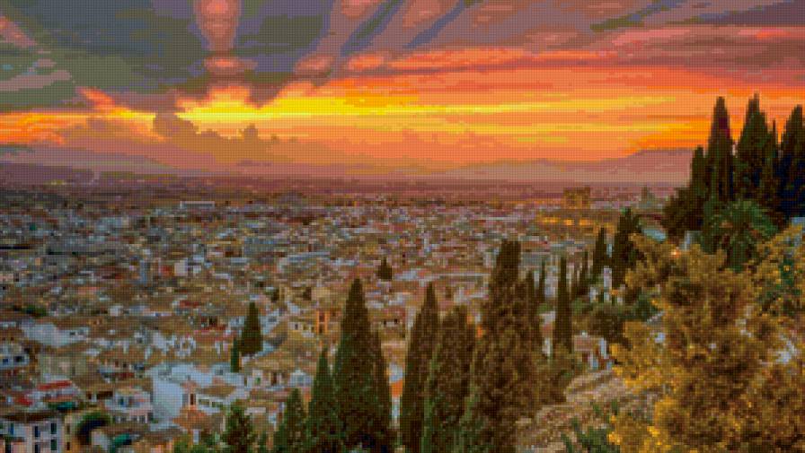 Город на рассвете - солнце, утро, красота, рассвет, хорватия, городские пейзажи - предпросмотр