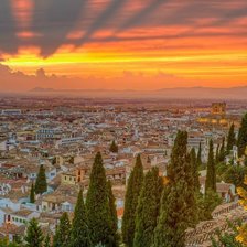 Схема вышивки «Город на рассвете»