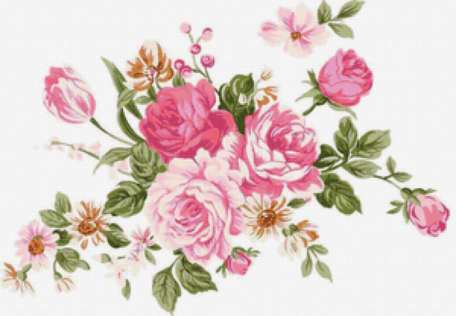 Цветы - винтаж, цветы, рисунок - предпросмотр