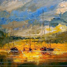 Схема вышивки «Корабли»