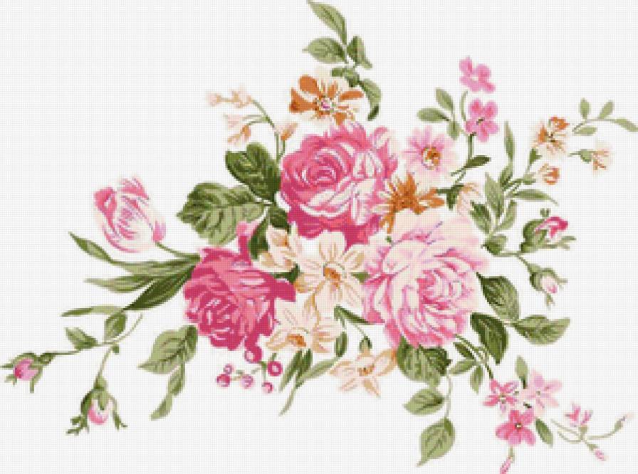 Цветы - цветы, рисунок, винтаж - предпросмотр