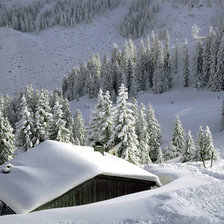 Схема вышивки «Домик в горах»